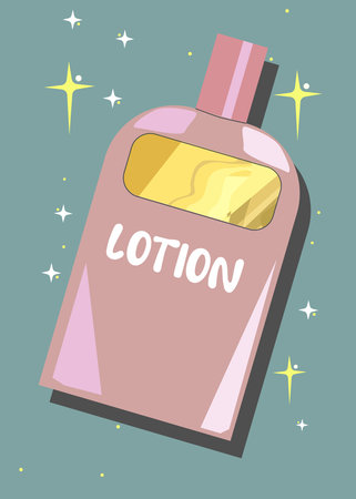 Vector cosmetic banner with 3d realistic white bottle for skin care cream or body lotion, ready mockup for promotion your brand.のイラスト素材
