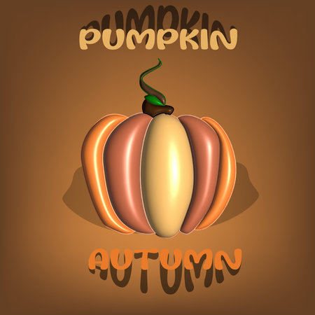 3d Realistic pumpkin. Decoration for halloween and autumn sale banners an other. Vector illustrationの写真素材
