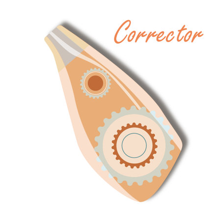Modern stationery barcode corrector, ribbon corrector for schoolchildren and students. Bright orange stylish designのイラスト素材