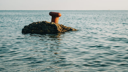 mooring berth for rope ships in the water sea