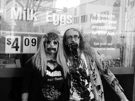 Lovely couple on the Zombie crawlのeditorial素材