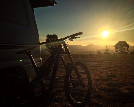 Days ending after an awesome ride at mount stromlo canberraの素材