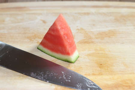 A fresh sliced watermelonの写真素材