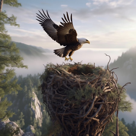Bald Eagle (Haliaeetus leucocephalus) in the nestの素材