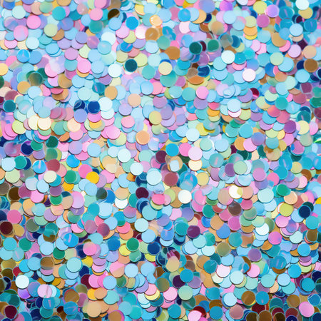 Colorful confetti background. Multicolor sequins texture.の素材