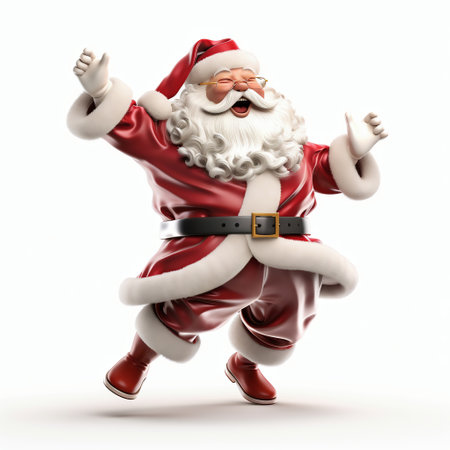 Santa Claus isolated on a white background. 3d renderingの素材