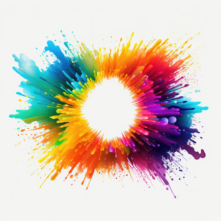 Abstract colorful paint splashes on white background. Vector illustration.の素材