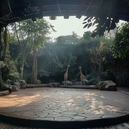 Giraffe in the zoo. Animal theme. 3d renderingの素材