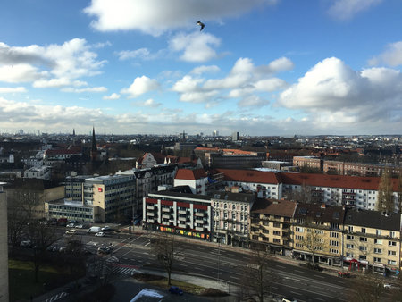 Top View of Hamburg from the famous Grindel High-Rise Buildingsのeditorial素材