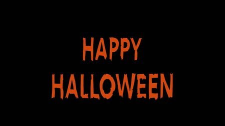Spooky and Scary Happy Halloween Text on Black Background - Greeting.の写真素材