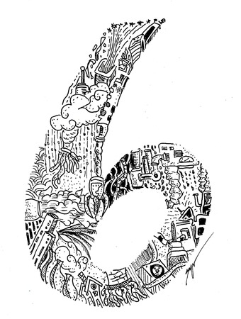 Six - number seriesの写真素材