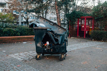 melted trash binの写真素材