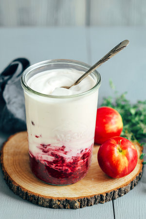 natural homemade yogurtの写真素材