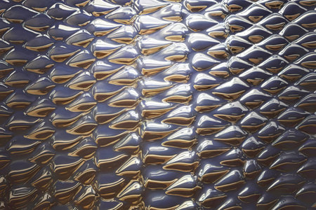 A photo of a medium shot of a silver texture with a subtle, wavy patternの写真素材