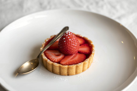 a delectable strawberry tartの写真素材