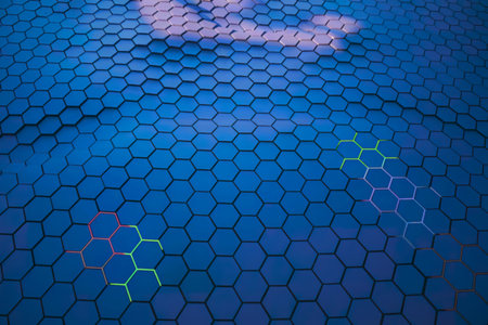 A photo of a three-dimensional hexagonal pattern