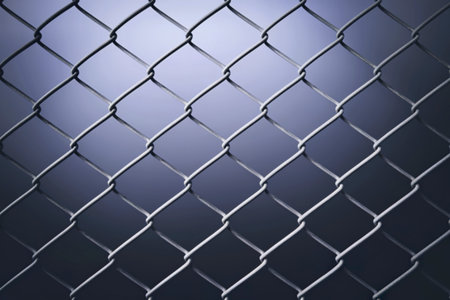 A photo of a metallic chain-link fence that spans the entire frame
