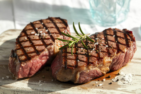 perfectly grilled strip loin steaks