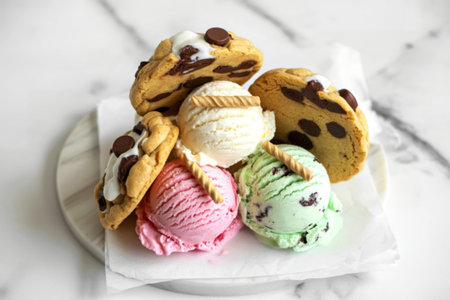 ice cream and freshly baked cookies