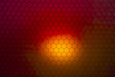 A vibrant abstract digital art piece showcasing a mesmerizing mosaic of hexagons