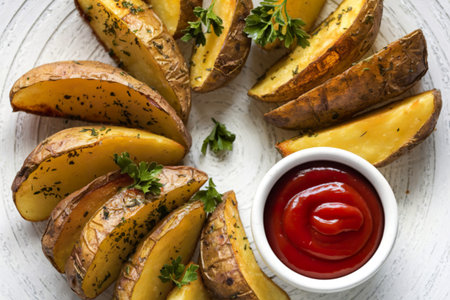 golden-brown potato wedges