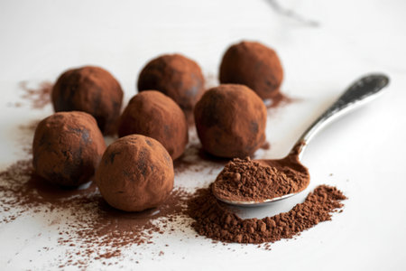 several decadent chocolate truffles