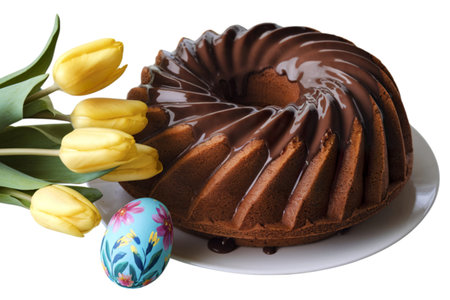 a bundt cake with chocolate glaze on top