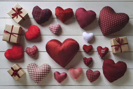 a collection of heart-themed objectsの写真素材