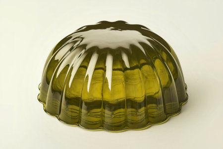 A photo of a shiny, translucent green gelatin dessertの写真素材