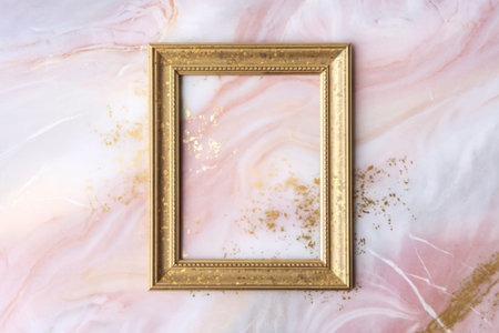 a rectangular frame with a golden border