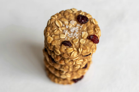 a stack of oatmeal raisin cookies