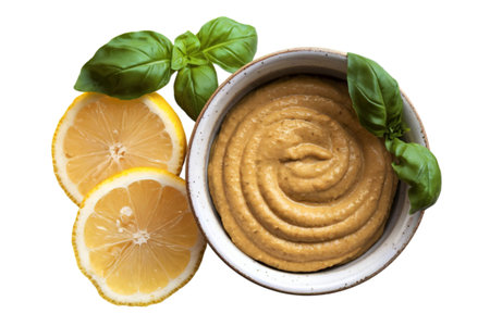 a white ceramic bowl containing creamy yellowish, grainy mustard.