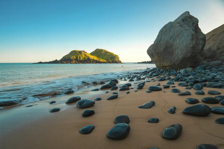 a tranquil coastal scene