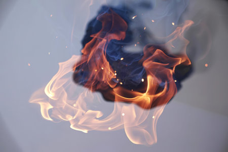 a vibrant, colorful flames