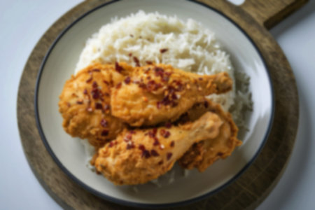 a spicy chicken fry with rice