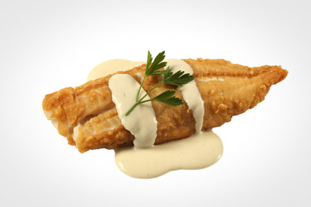 a golden-brown fried fish fillet