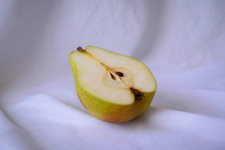 A photograph of a perfectly ripe pearの写真素材