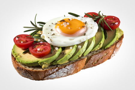 avocado toast with a cooked egg on a slice of bread.
