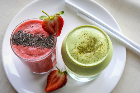 a fitness cocktail on a white backgroundの写真素材