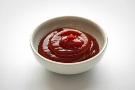 a vibrant red ketchupの写真素材