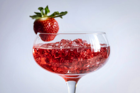 a vibrant red, granulated frozen cocktail  mix.の写真素材