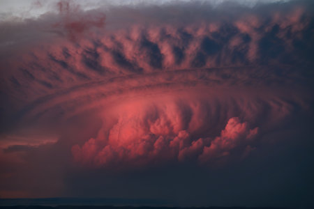 A photo of a heavy cloud.の写真素材