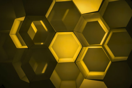 A photograph showcasing a mesmerizing arrangement of interconnected hexagonal shapes