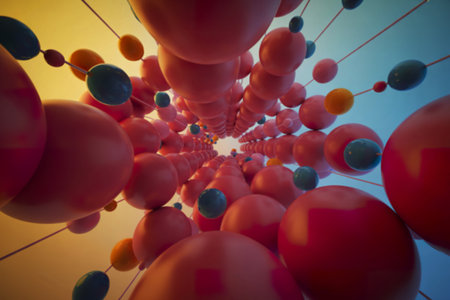 A photograph of a vibrant abstract compositionの写真素材