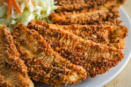 breaded and fried catfish fillets