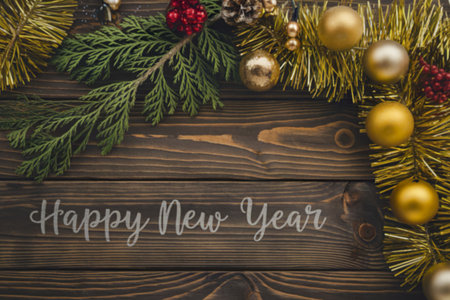 a wooden brown Christmas backgroundの写真素材