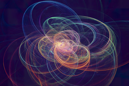 art piece featuring luminous energy swirlsの写真素材