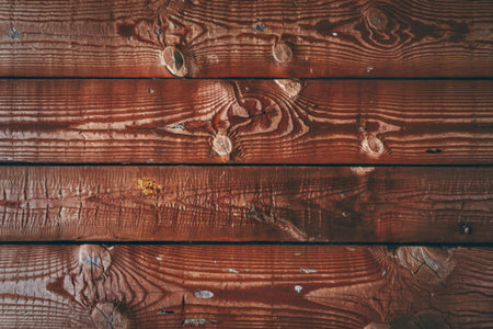 A photo of a reddish-brown wooden texture background with a rustic appearanceの写真素材