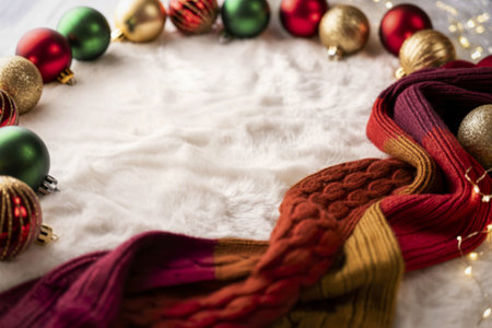 an elegant white background with decorationsの写真素材