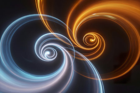 two magnificent spiral vortexesの写真素材